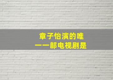 章子怡演的唯一一部电视剧是