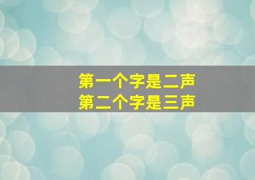 第一个字是二声第二个字是三声