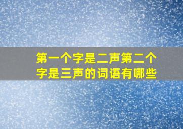 第一个字是二声第二个字是三声的词语有哪些