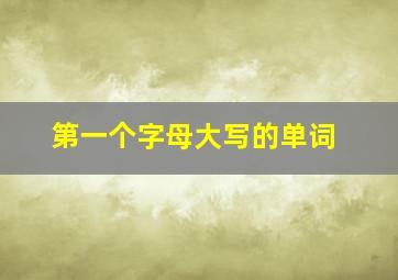 第一个字母大写的单词