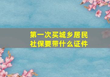 第一次买城乡居民社保要带什么证件