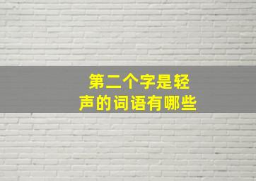 第二个字是轻声的词语有哪些