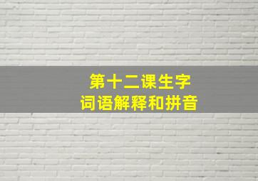 第十二课生字词语解释和拼音