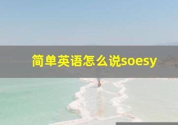 简单英语怎么说soesy