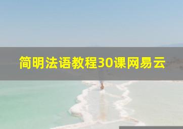 简明法语教程30课网易云