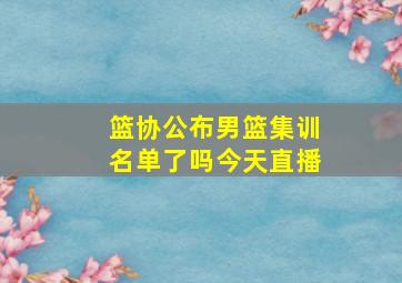 篮协公布男篮集训名单了吗今天直播