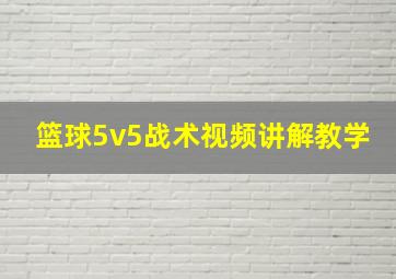 篮球5v5战术视频讲解教学