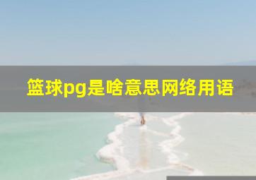 篮球pg是啥意思网络用语