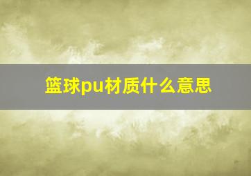 篮球pu材质什么意思