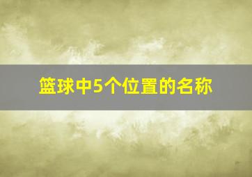 篮球中5个位置的名称