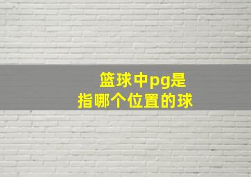 篮球中pg是指哪个位置的球