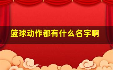 篮球动作都有什么名字啊