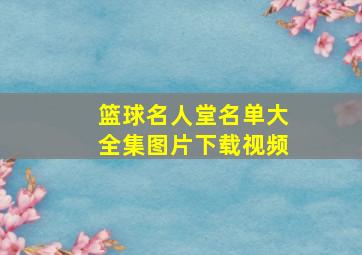 篮球名人堂名单大全集图片下载视频