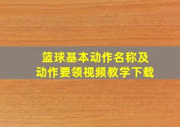 篮球基本动作名称及动作要领视频教学下载