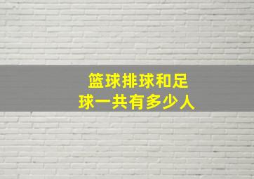 篮球排球和足球一共有多少人