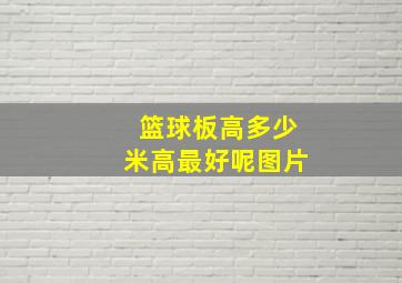 篮球板高多少米高最好呢图片