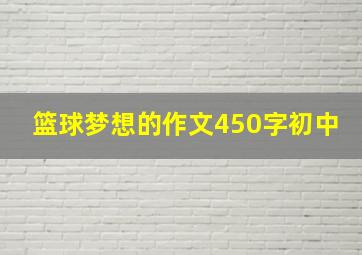 篮球梦想的作文450字初中