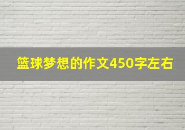 篮球梦想的作文450字左右