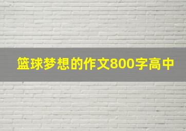 篮球梦想的作文800字高中