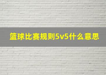 篮球比赛规则5v5什么意思