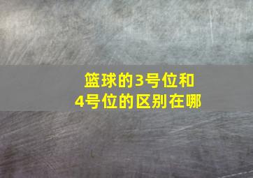 篮球的3号位和4号位的区别在哪