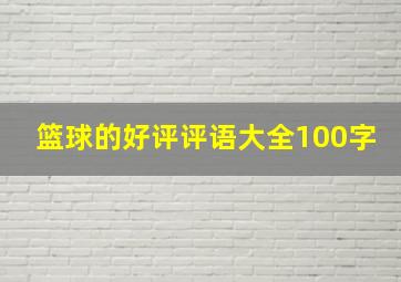 篮球的好评评语大全100字