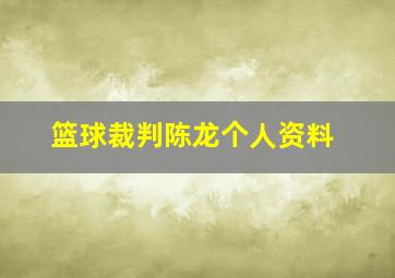 篮球裁判陈龙个人资料