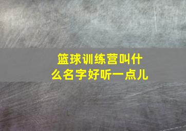 篮球训练营叫什么名字好听一点儿