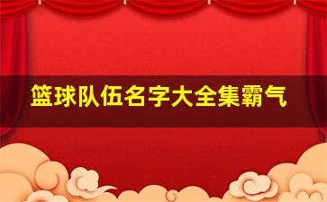 篮球队伍名字大全集霸气