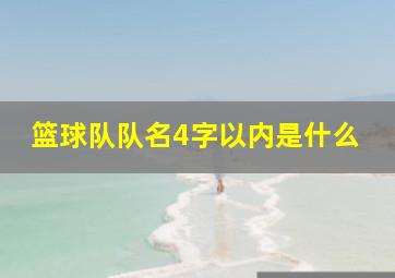 篮球队队名4字以内是什么