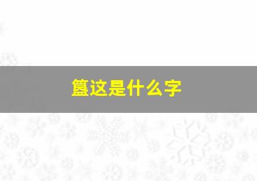 簋这是什么字