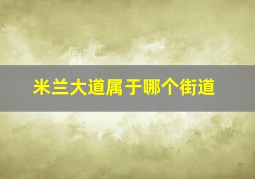 米兰大道属于哪个街道