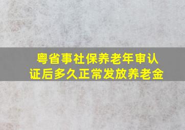 粤省事社保养老年审认证后多久正常发放养老金