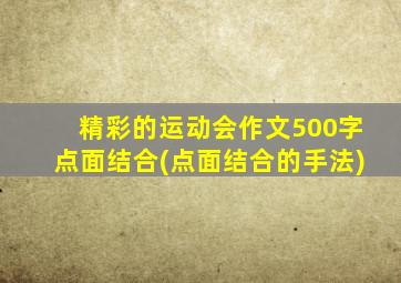 精彩的运动会作文500字点面结合(点面结合的手法)