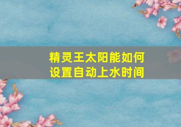 精灵王太阳能如何设置自动上水时间