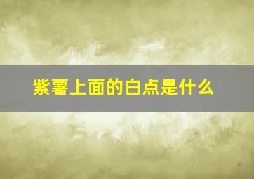 紫薯上面的白点是什么