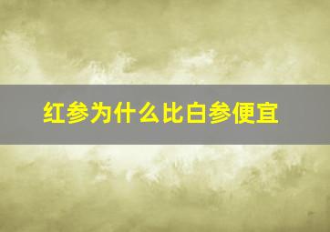 红参为什么比白参便宜