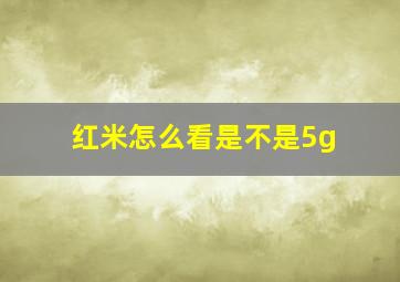 红米怎么看是不是5g