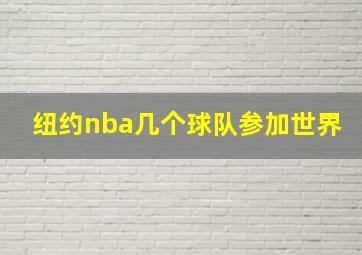 纽约nba几个球队参加世界