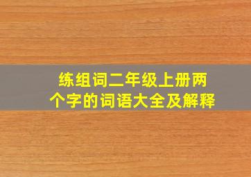 练组词二年级上册两个字的词语大全及解释