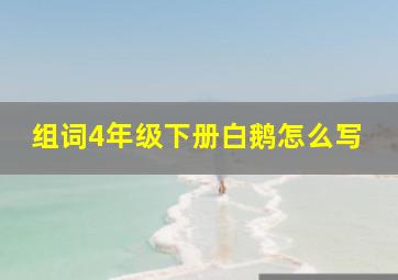 组词4年级下册白鹅怎么写