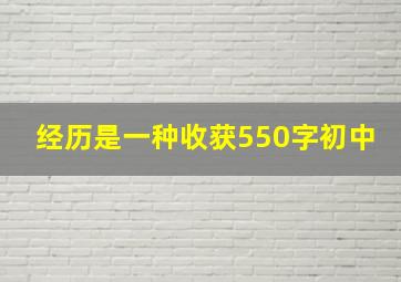 经历是一种收获550字初中