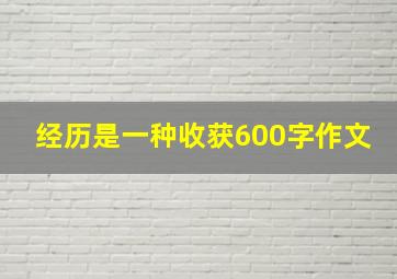 经历是一种收获600字作文