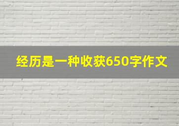 经历是一种收获650字作文