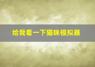 给我看一下猫咪模拟器