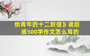 给青年的十二封信》读后感500字作文怎么写的