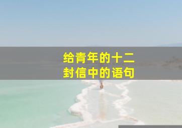 给青年的十二封信中的语句