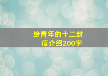 给青年的十二封信介绍200字