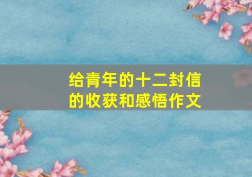 给青年的十二封信的收获和感悟作文