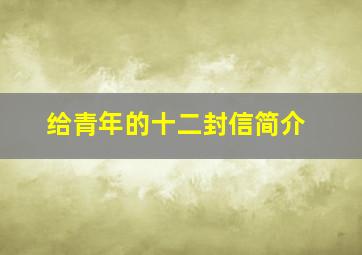 给青年的十二封信简介